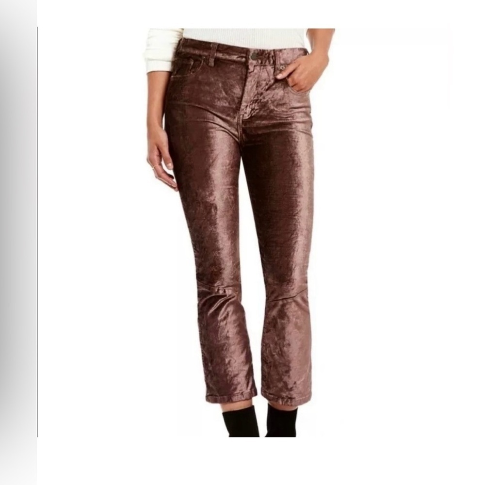Free People Textured Velvet Pants in Brown